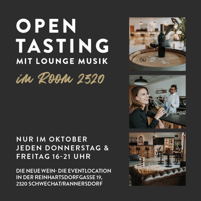 Das Bild zeigt die Einladung zu den Open Tasting Tagen im Oktober 2021.